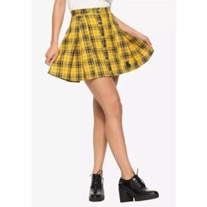 Harry Potter Hufflepuff Pleated Plaid Skirt size medium from Hot Topic